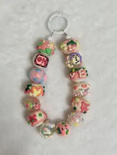 ハンドメイド カラフル携帯ストラップ