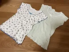 【可愛い♡】birthday フラワープリントシャツ肌着2枚セット　90