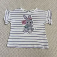 anyfam ボーダー　うさぎ柄　トップス　Ｔシャツ　90〜100