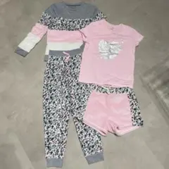 BCBG GIRLS パジャマ 4点セット ヒョウ柄 フリース 上下セット