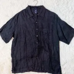 00s OLD GAP オープンカラーシャツ リネンシャツ ダークネイビー 00s OLD GAP オープンカラーシャツ リネンシャツ ダークネイビー