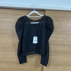 GRL ブラック 長袖ボタンシャツ tg508 レース ブラウス