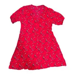 美品⭐︎AZUL 赤い花柄ロングシャツ Mサイズ　夏のサムネイル