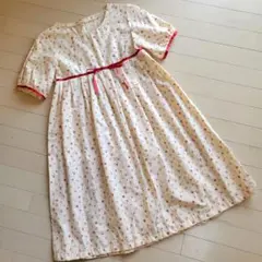 ルームワンピ　妊婦さん　花柄半袖Aラインワンピース　ルームワンピ