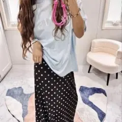 しまむら× chinatsu コラボ ロゴTシャツ ライトブルー　M