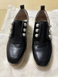 JIHYANG チヒャン レイン対応パールマニッシュ ローファー 22.5センチ 