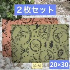２枚組★小さめランチョンマット★給食ナフキン★ダイナソーD