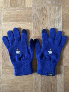 INFIELD DESIGN USAベア刺繍手袋 ブルー フリーサイズ