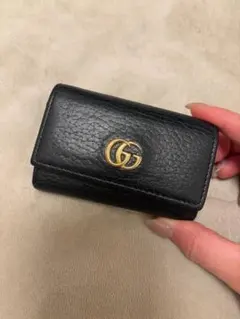 美品✨】グッチ GGマーモント 6連キーケース レザー 本革 ブラック