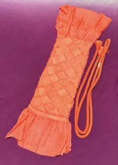 73 未使用品　帯揚げ＆帯締めセット　蛍光みのあるオレンジ　絹