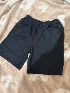 ブラックデニム ハーフパンツ ウエストゴム