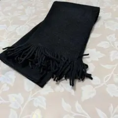 ブラック フリンジ付きマフラー
