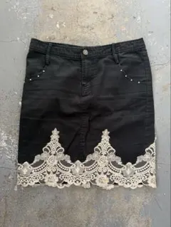 MORGANレース黒タイトスカート