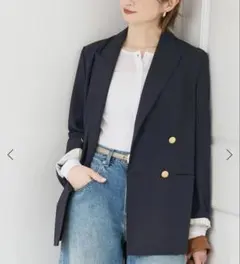 Spick&Span プレーンウィーブダブルブレストジャケット　34サイズのサムネイル