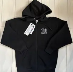 新品　 Mサイズ　MLB ヤンキース　裏起毛　フルジップパーカー　黒