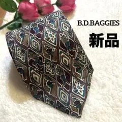 【新品】B.D.BAGGIES レデイッシュブラウン 野球 幾何学模様 ネクタイ