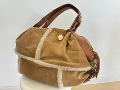 UGG レザー ムートン バッグ　ショルダー トート ハンドバッグ　ブラウンのサムネイル