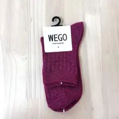 新品　WEGO ラメリブソックス　ピンク　23-25cmのサムネイル