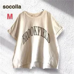 socolla ソコラ カレッジ ロゴプリントTシャツ ホワイト 綿100% Mのサムネイル
