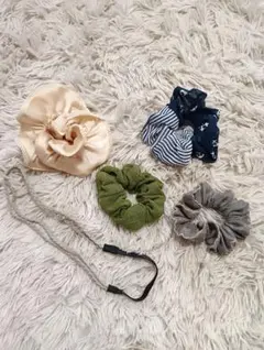 300円off！シュシュ、カチューシャ5点セット