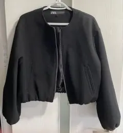 【ZARA】ノーカラージャケット(ショート丈)