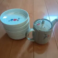 花柄 ティーポット 小皿 5枚セット