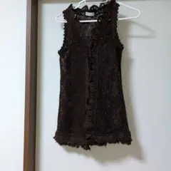 ダークブラウン レース ベストのサムネイル