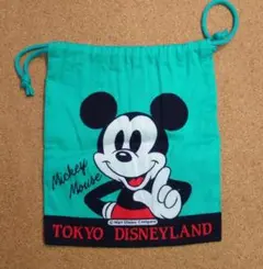 良品・長期保・メル便） ミッキーマウス 巾着袋　東京ディズニーランド　ディズニー