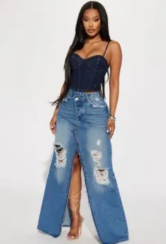 Fashion Novaデニムロングスカート 新品