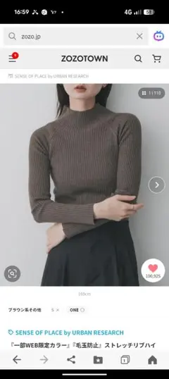 SENSE OF PLACE ハイネックセーター ブラウン