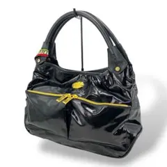 【新品・訳あり】オロビアンコ ハンドバッグ エナメル エンブレム ゴールド金具