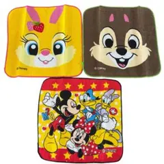 【新品】ディズニーキャラクターミニタオル　3枚セット　ハンドタオル　薄手
