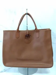 s2564 Longchamp ロンシャン レザー トートバッグ ブラウンのサムネイル