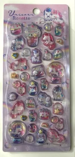 ボンボンドロップシール　ユニコーン　シマエナガ