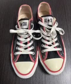 コンバース　ALL STAR ブラック/レッド ローカットスニーカー