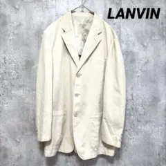【LANVIN】薄手テーラードジャケット ベージュ ポケット 背抜き コットン