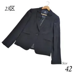 23区　オンワード　ジャケット　シングル　センタースリット　ブラック