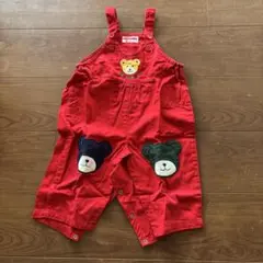 MIKI HOUSE レッドオーバーオール 80