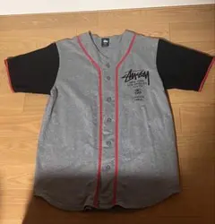 Stussy ベースボールシャツ グレー×ブラックのサムネイル