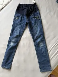 マタニティデニムジーンズ ウエストゴム付き