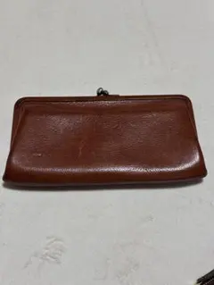 値下げ価格【ほぼ未使用】genten ブラウン 長財布 がま口 レザー ゲンテン genten ブラウン レザー がま口財布 長財布 レディース
