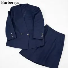 【美品】バーバリー 金ボタン スーツ　セットアップ 紺ブレ 式典 ネイビー