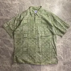 Keboz ペイズリー柄 半袖シャツ Mサイズ グリーン - メルカリ