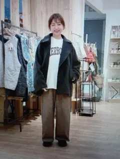 スタジオクリップ　ピーコート　フリーサイズ　チャコールグレー