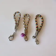 組紐のキーホルダー 3個セット 鈴付き