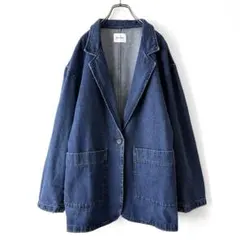 美品 アーバンリサーチ テーラードデニムジャケット ワンウォッシュ ブルー