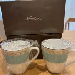 ノリタケ　ハミングブルー　ペアマグカップ