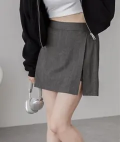 nui nullu　インパン付きサイドスリットハイウエストミニスカート