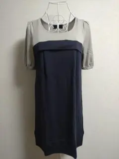 UNTITLEDバイカラー半袖チュニックワンピース　2 値引き対象外のサムネイル