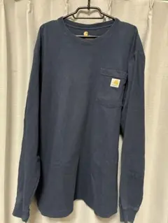 【Carhartt カーハート】ロゴ ロンT ロングTシャツ/ネイビー　M